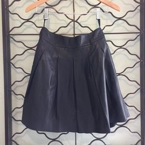 Banana Republic Leather Pleated Skirt